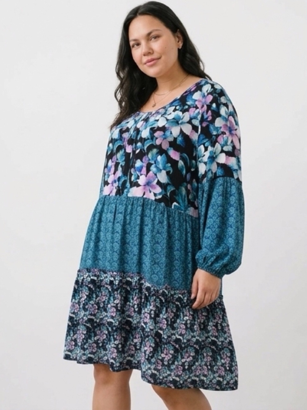 Soft Surroundings 2X Dress Romantic Mixed Print Gypsy Floral - Picture 12 of 16